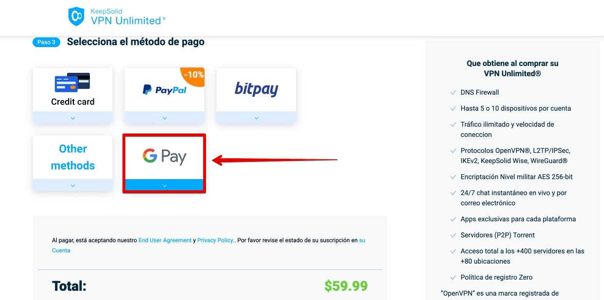 Select Google Pay