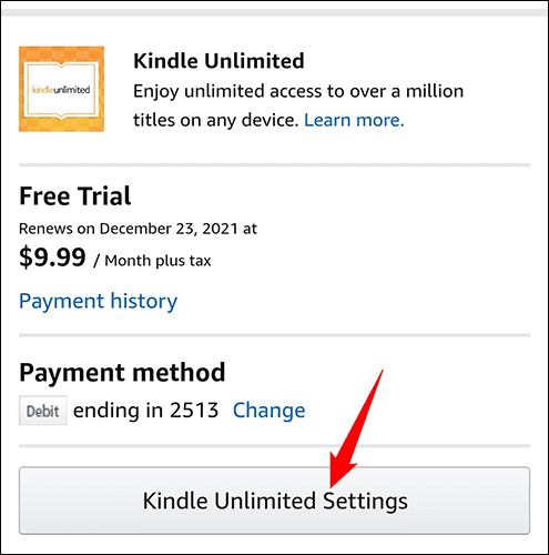 Amazon mobile kindle settings