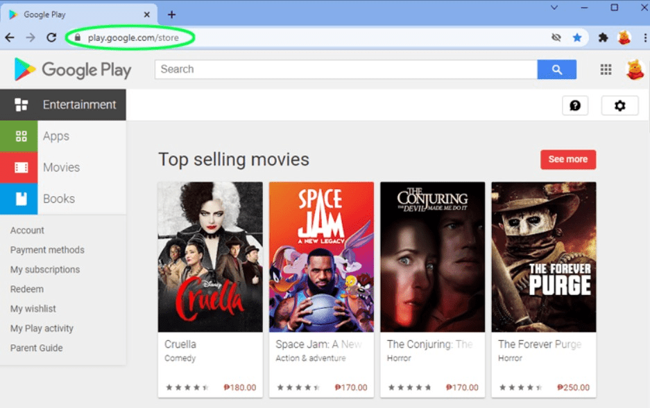 Google Play Main Page