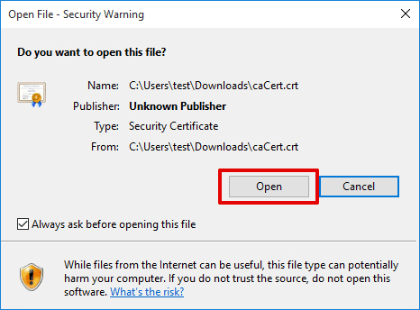 IKEv2 configuration guide for Windows PC - install the security certificate KeepSolid VPN Unlimited